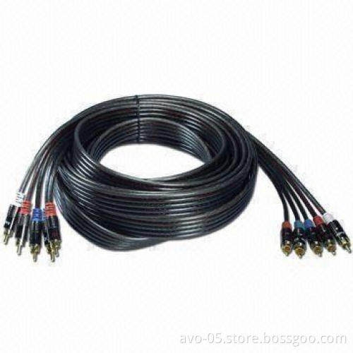 Five RCA, Premium Component Shielded 75Ω COAX RGB Audio/Video Cable